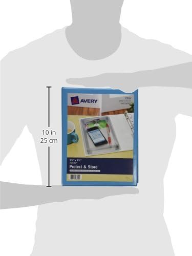 Avery Mini Durable View Protect & Store 3 Ring Binder, Holds 5.5" x 8.5" Paper, 1" Round Rings, 175-Sheet Capacity, 1.4 Inch Wide Spine, Includes Fully Enclosed Pocket, 1 Light Blue Binder (23014)