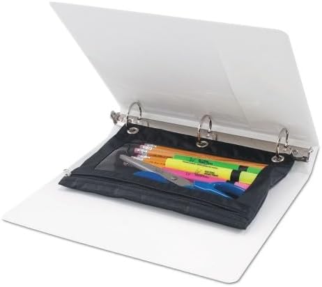 Trail Maker 1 inch Binders (50 Pack), 3 Ring Hardcover Binders in Bulk with Clear View Cover, Pockets for Classroom, Office, Portfolios | Bulk School, Teacher, Office Supplies (White Only Pack)