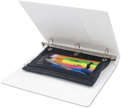 Trail Maker 1 inch Binders (50 Pack), 3 Ring Hardcover Binders in Bulk with Clear View Cover, Pockets for Classroom, Office, Portfolios | Bulk School, Teacher, Office Supplies (White Only Pack)
