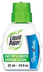 PAP61446 Correction Fluid, w/Brush Applicator, 22 ml, White