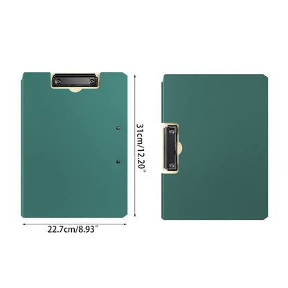 WERFOGH Portable File Clipboard Single Clip/Dual Clips Optional Folders Vertical Office Supplies(Gray)