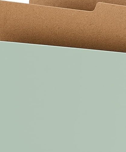 Staples Heavy‑Duty Classification Folder, 2 Dividers, 2" Expansion, Letter Size, 60% Recycled Pressboard, Gray/Green, 10/Box