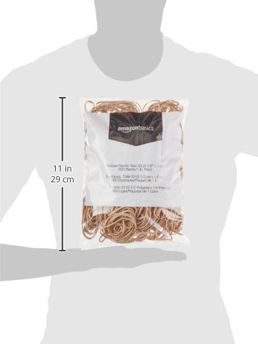 Amazon Basics Assorted Size and Color Rubber Bands, Strong Elastic Stretch Office Supplies, 0.5 lb. Variety Assortment