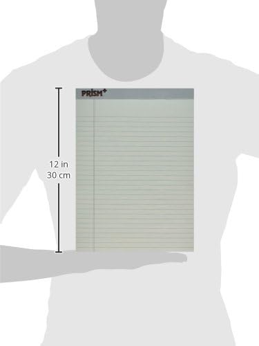 TOPS Prism Plus 100% Recycled Legal Pad, 8-1/2 x 11-3/4", Perforated, Gray, Orchid, Blue, Legal/Wide Rule, 50 Sheets per Pad, 6 Pads per Pack (63116)