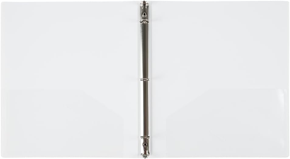 JAM PAPER Plastic 0.75 inch Binder - Clear 3 Ring Binder - Sold Individually