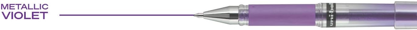 uniball Signo Gel Impact Pens, Bold Point (1.0mm), Metallic Pink Ink, 6 Pens