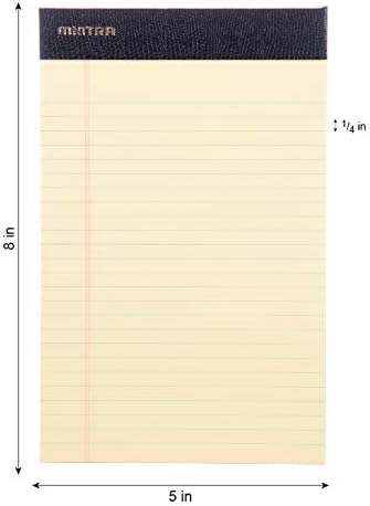 Mintra Office Colorful Legal Pads - Includes 2 Blue, 2 Pink, and, 2 Green Writing Pads, Micro Perforated Lined Sheets, Ideal for Professional & Personal Use, 5"x8" Narrow Ruled, 6 pack Basic Pastel