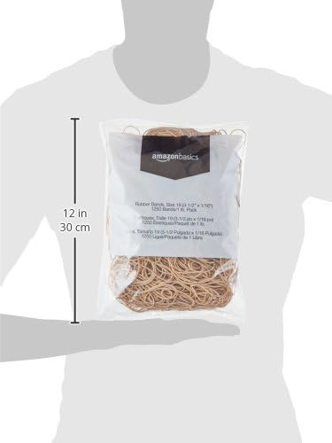 Amazon Basics Assorted Size and Color Rubber Bands, Strong Elastic Stretch Office Supplies, 0.5 lb. Variety Assortment