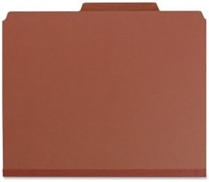 Smead 14079 14079 Red Pressboard Classification Folders with Pocket-Style Dividers and SafeSHIELD Fasteners
