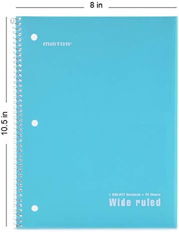 Mintra Office Spiral Notebooks, Wirebound, Journals for School, Work, Business, Aesthetic Stationery, Writing Pads, Teacher & Student Supplies (6, Pastel, College)