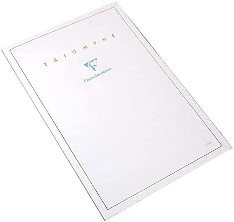 Clairefontaine Tablets "Triomphe" Stationery - Ruled 50 sheets - 8 1/4 x 11 3/4 Extra White - For Calligraphers, Fountain Pen Users, and Fine Correspondence