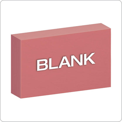 Blank Color Index Cards, 3" x 5", Cherry, 100 Per Pack (7320 CHE)