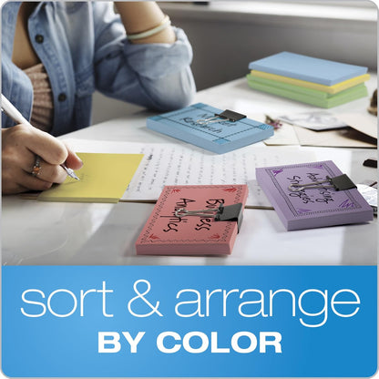 Blank Color Index Cards, 3" x 5", Cherry, 100 Per Pack (7320 CHE)