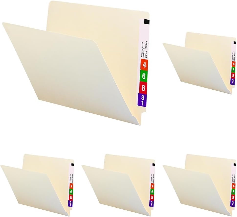 Smead End Tab File Folder, Straight-Cut Tab, Letter Size, Manila, 100 per Box (24100)