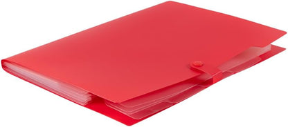 JAM Paper Accordion Folders - 13 Pocket Plastic Expanding File - Legal Size - 10 x 15 - Red - Sold Individually