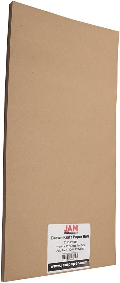 JAM PAPER Ledger Matte 24lb Paper - 90 gsm - 11 x 17 Tabloid - Yellow Recycled - 100 Sheets/Pack