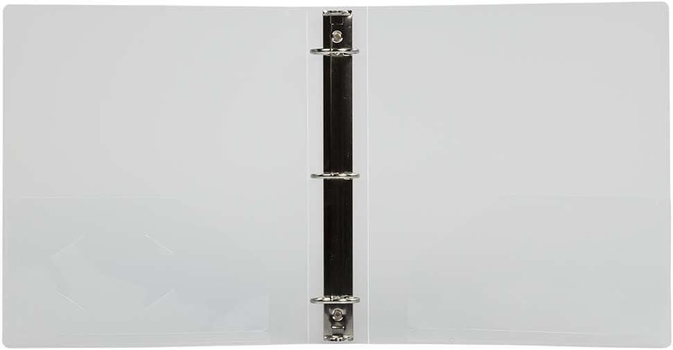 JAM PAPER Plastic 0.75 inch Binder - Clear 3 Ring Binder - Sold Individually