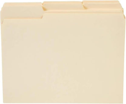 Staples File Folders, Letter Size, 1/3‑Cut Tabs, Purple, Durable 10.5‑Point Paper Stock, 100/Pack