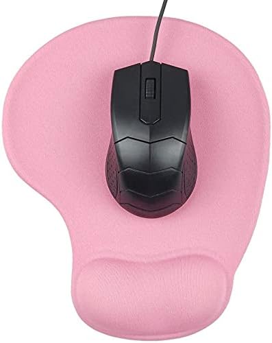 Office Mousepad with Gel Wrist Support - Ergonomic Gaming Desktop Mouse Pad Wrist Rest - Design Gamepad Mat Rubber Base for Laptop Computer -Silicone Non-Slip Special-Textured Surface (01Pink)