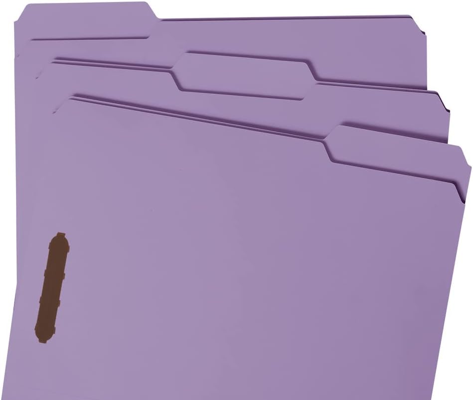 Smead Fastener File Folders, Reinforced 1/3-Cut Tabs, 2 Fasteners, Letter Size, Blue, 50 per Box (12040)