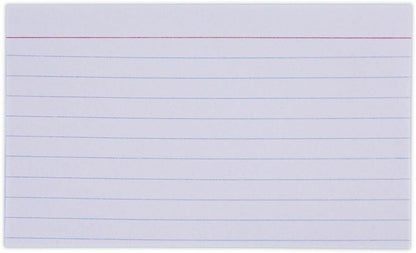 Universal 47210 Ruled Index Cards, 3 x 5, White, 100/Pack