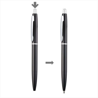 ChaoQ 3 Pcs Retractable Metal Ballpoint Pens, for Gift, Business, Office, 1.0mm Medium Point Black Ink, 6 Extras Replaceable Metal Refills - Stainess Steel