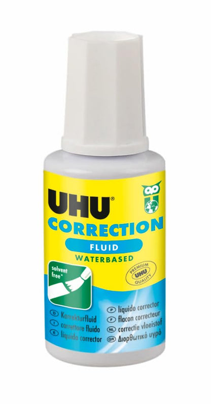 UHU Correction Fluid Water-Based 20 ml White Information Card
