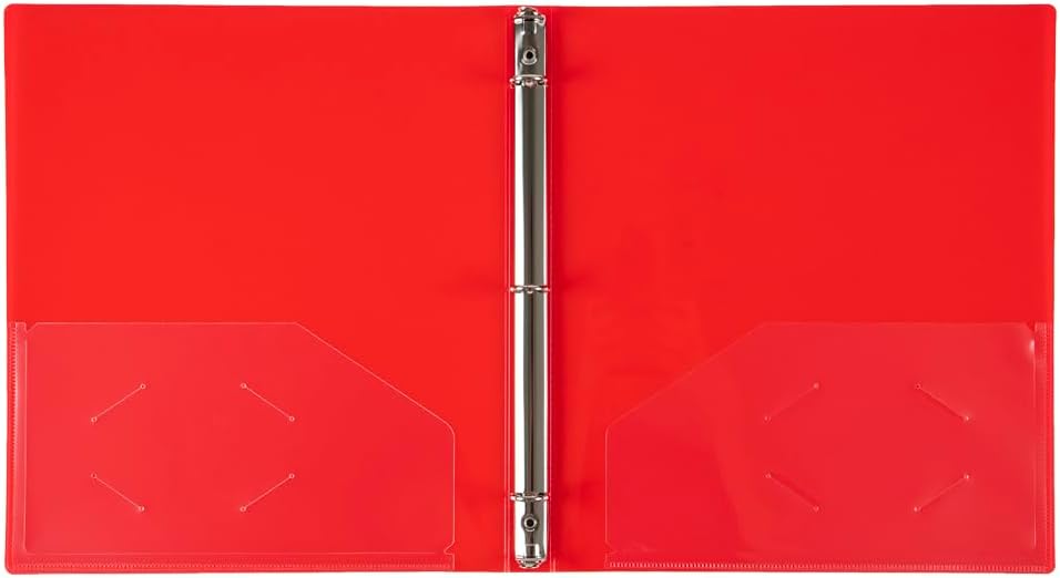 JAM PAPER Plastic 0.75 inch Binder - Clear 3 Ring Binder - Sold Individually