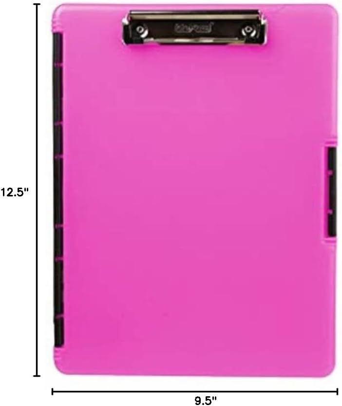 Dexas Slimcase 2 Plastic Clipboard with Storage and Side Opening, Black, Office Supplies Clipboards to Organize, Carry and Store, A4 Holder, Style and Functionality Nursing Clipboards