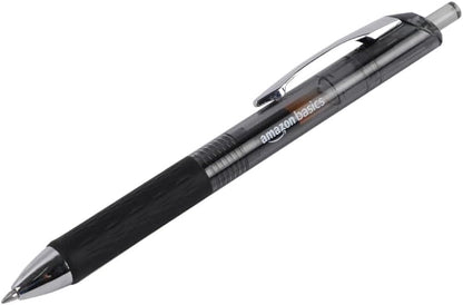 Amazon Basics Retractable Gel Pens, Fine Point 0.7mm, Smooth Writing, Assorted Colors, 12-Pack