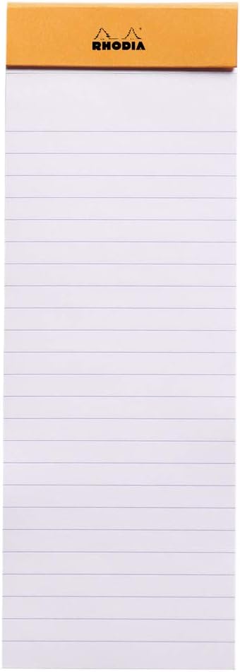 Rhodia Head Stapled Pad No16 A5, Ruled + Margin, 148x210mm-Black
