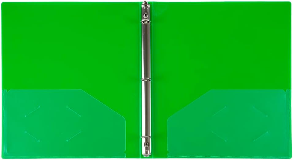 JAM PAPER Plastic 0.75 inch Binder - Clear 3 Ring Binder - Sold Individually