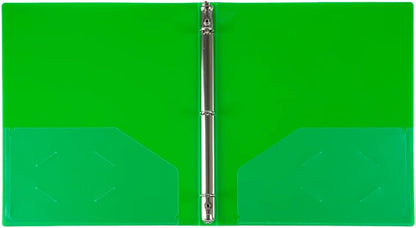 JAM PAPER Plastic 0.75 inch Binder - Clear 3 Ring Binder - Sold Individually