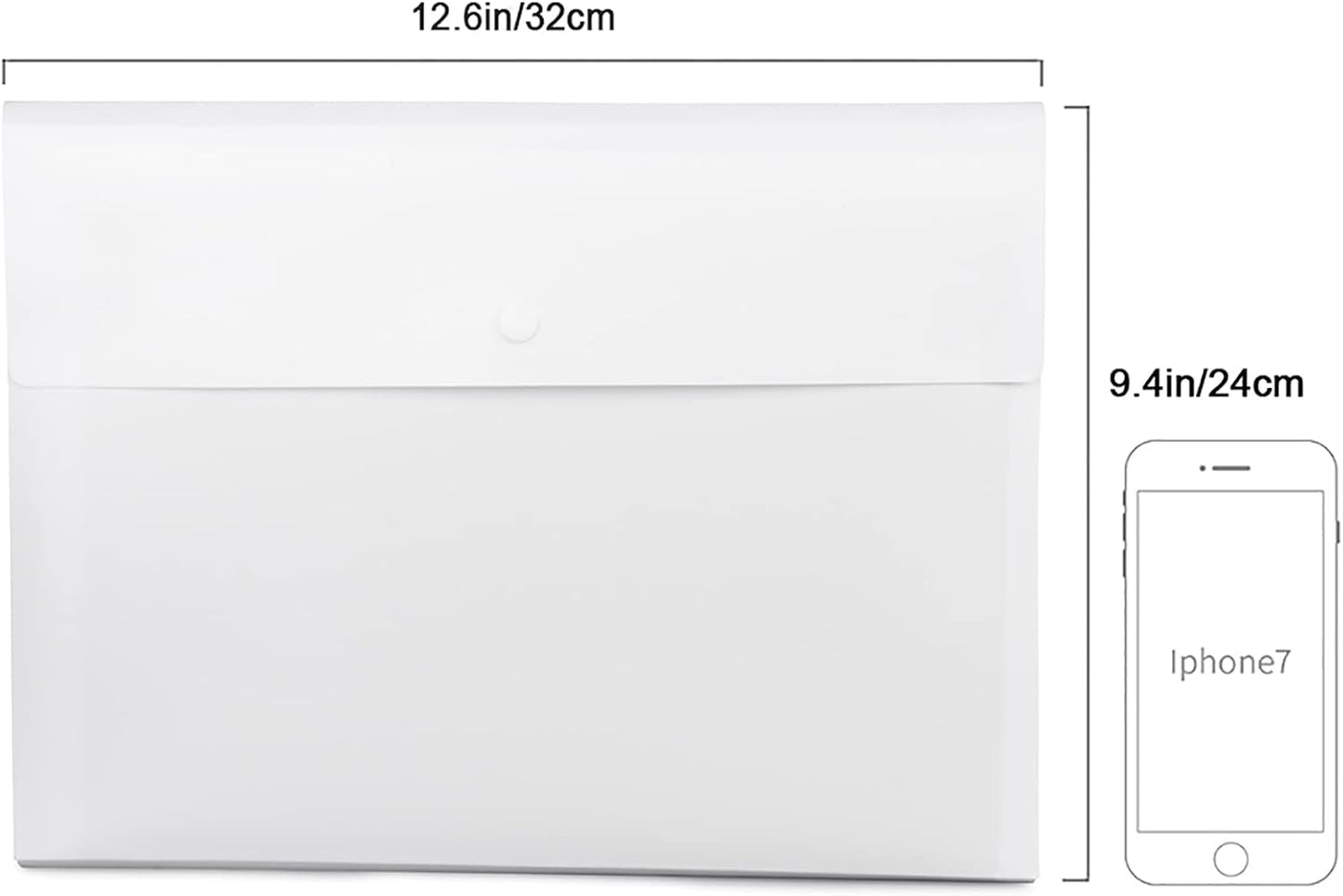 VANRA Expanding Poly File Jacket Filing Envelope File Folder Pockets Document Holder Organizer A4 Letter Size with Snap Button (Black, Pack of 5)