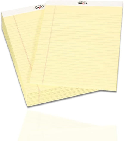 School Smart Legal Pad, 8-1/2 x 11-3/4 Inches, Canary, 50 Sheets, Pack of 12