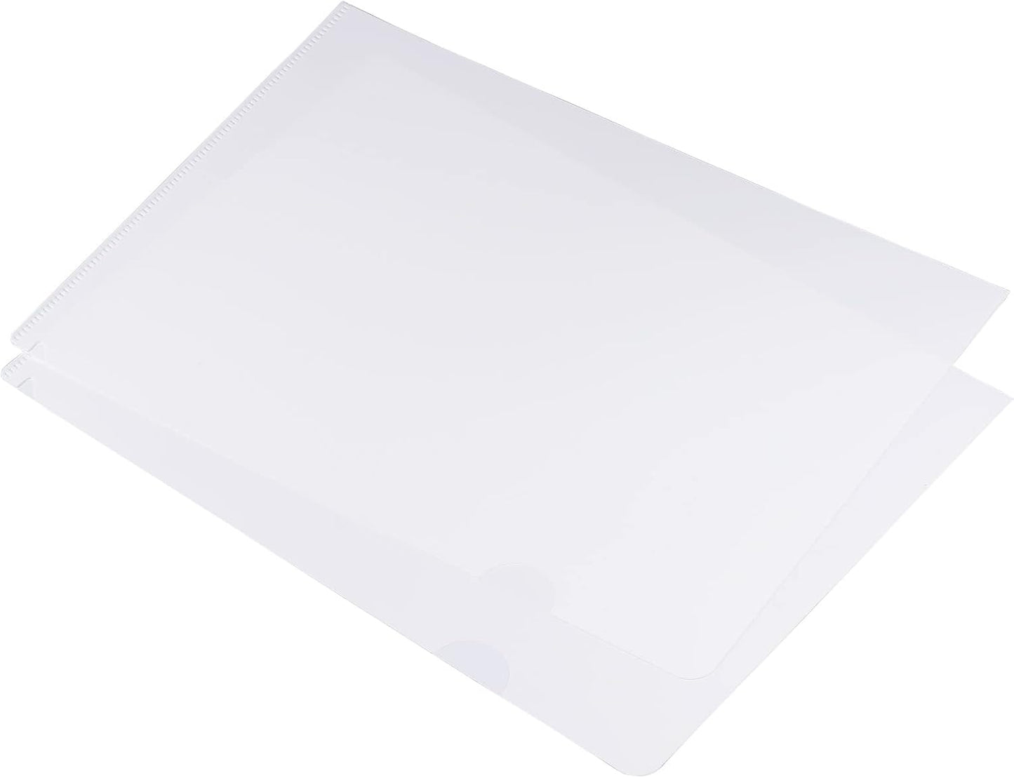 PATIKIL L Type Folders 24 Pack A4 Plastic File Project Pockets Clear Paper Document Jacket Sleeve for Office, Black