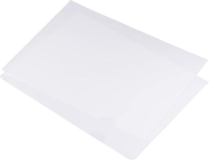 PATIKIL L Type Folders 24 Pack A4 Plastic File Project Pockets Clear Paper Document Jacket Sleeve for Office, Black