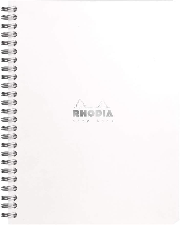 Rhodia 193101C - Spiral Notebook (Full Bound) White Notebook - A4+ - Ruled - 160 Detachable Pages - Clairefontaine Paper 80 g/m - Soft and Resistant Coated Card Cover - Classic