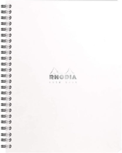 Rhodia 193101C - Spiral Notebook (Full Bound) White Notebook - A4+ - Ruled - 160 Detachable Pages - Clairefontaine Paper 80 g/m - Soft and Resistant Coated Card Cover - Classic