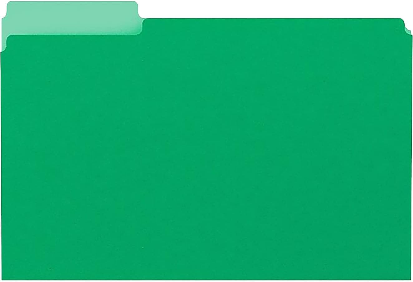 Staples File Folders, Letter Size, 1/3‑Cut Tabs, Purple, Durable 10.5‑Point Paper Stock, 100/Pack