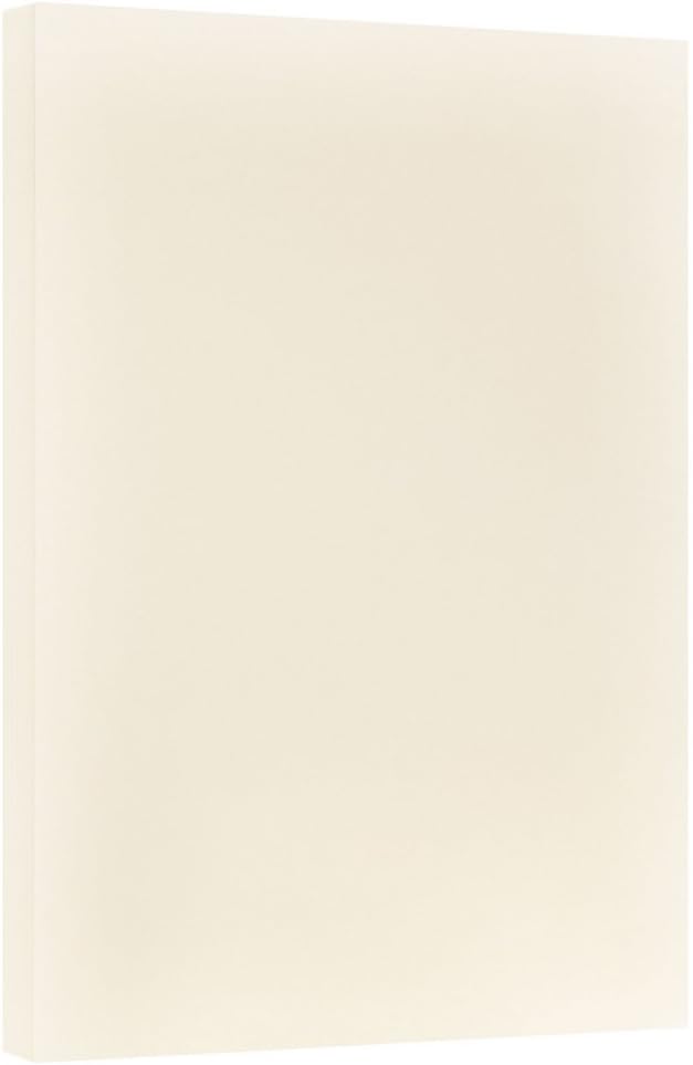 JAM PAPER Vellum Bristol 65lb Cardstock - 8.5 x 11 Coverstock - 147 gsm - Cream - 50 Sheets/Pack