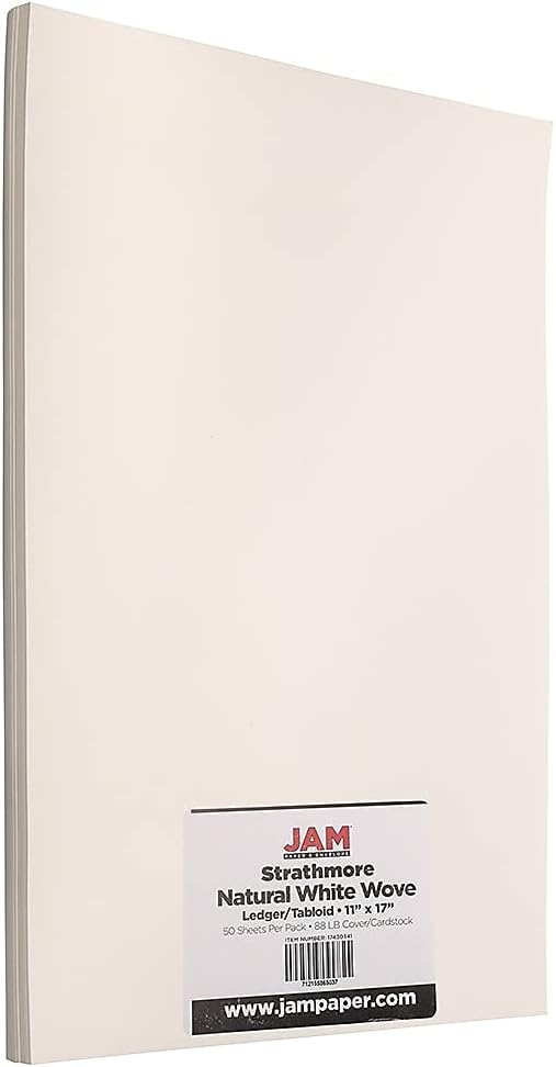 JAM PAPER Ledger Matte 24lb Paper - 90 gsm - 11 x 17 Tabloid - Yellow Recycled - 100 Sheets/Pack