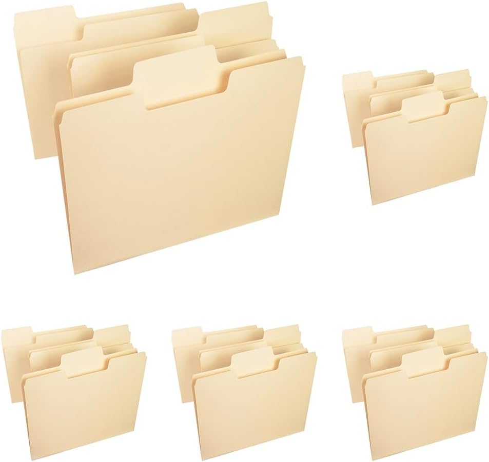 Smead SuperTab File Folder, Oversized 1/3-Cut Tab, Letter Size, Manila, 100 Per Box (10301)
