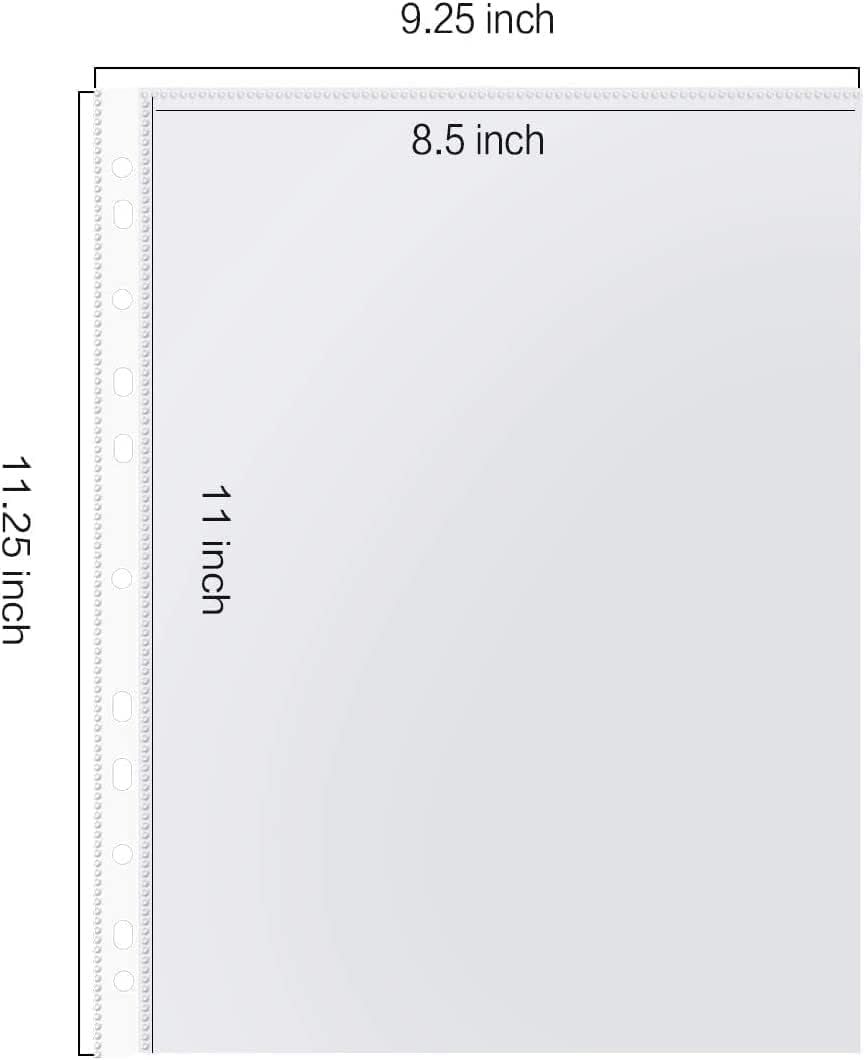 Sheet Protectors, 200 Count Clear Page Protectors for 3 Ring Binder, Top Loading Plastic Sleeves 8.5 x 11 inch