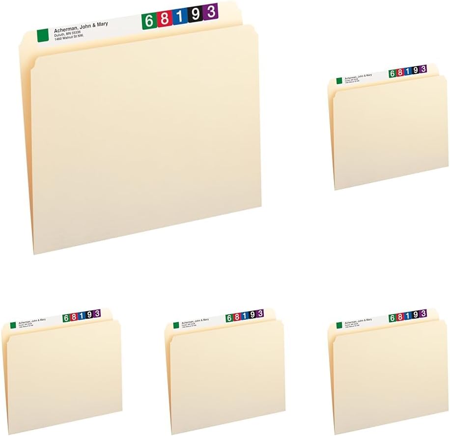 Smead File Folder, 1/3-Cut Tab, Assorted Positions, Letter Size, Manila, 24 per Pack (11928)