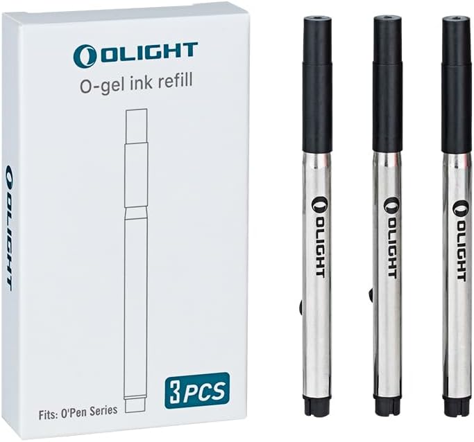 OLIGHT Gel Ink Refill Ballpoint Pen Refills, Fine Point 0.7mm Ink, Pack of 3, for O'pen 3/O'pen Glow Series