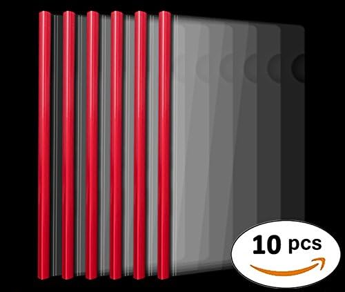 Plastic File Folder 10mm Sliding Bar Report Covers, 18C, 40 Sheet Capacity, Transparent Resume Presentation File Folders Organizer Binder for A4 Size Paper, 20 Pcs