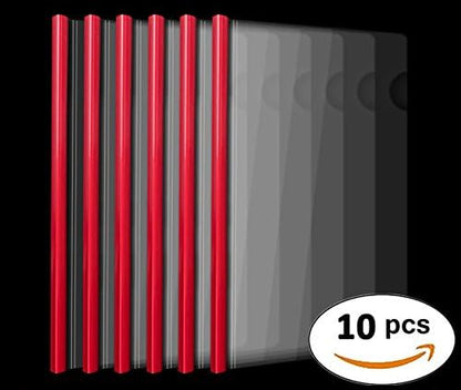 Plastic File Folder 10mm Sliding Bar Report Covers, 18C, 40 Sheet Capacity, Transparent Resume Presentation File Folders Organizer Binder for A4 Size Paper, 20 Pcs