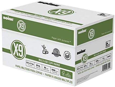 Boise X-9 Multi-Use Printer & Copy Paper, 5 Reams, White, Ledger (11in x 17in), 2500 Sheets Per Case, 20 Lb, 92 Brightness