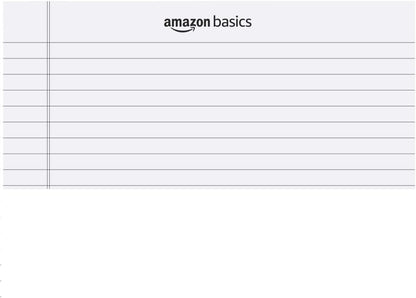 Amazon Basics Wide Ruled Lined Writing Note Pads with Sturdy Back, 8.5" x 11.75", Multicolor, 6-Pack, 300 Sheets, Perforated